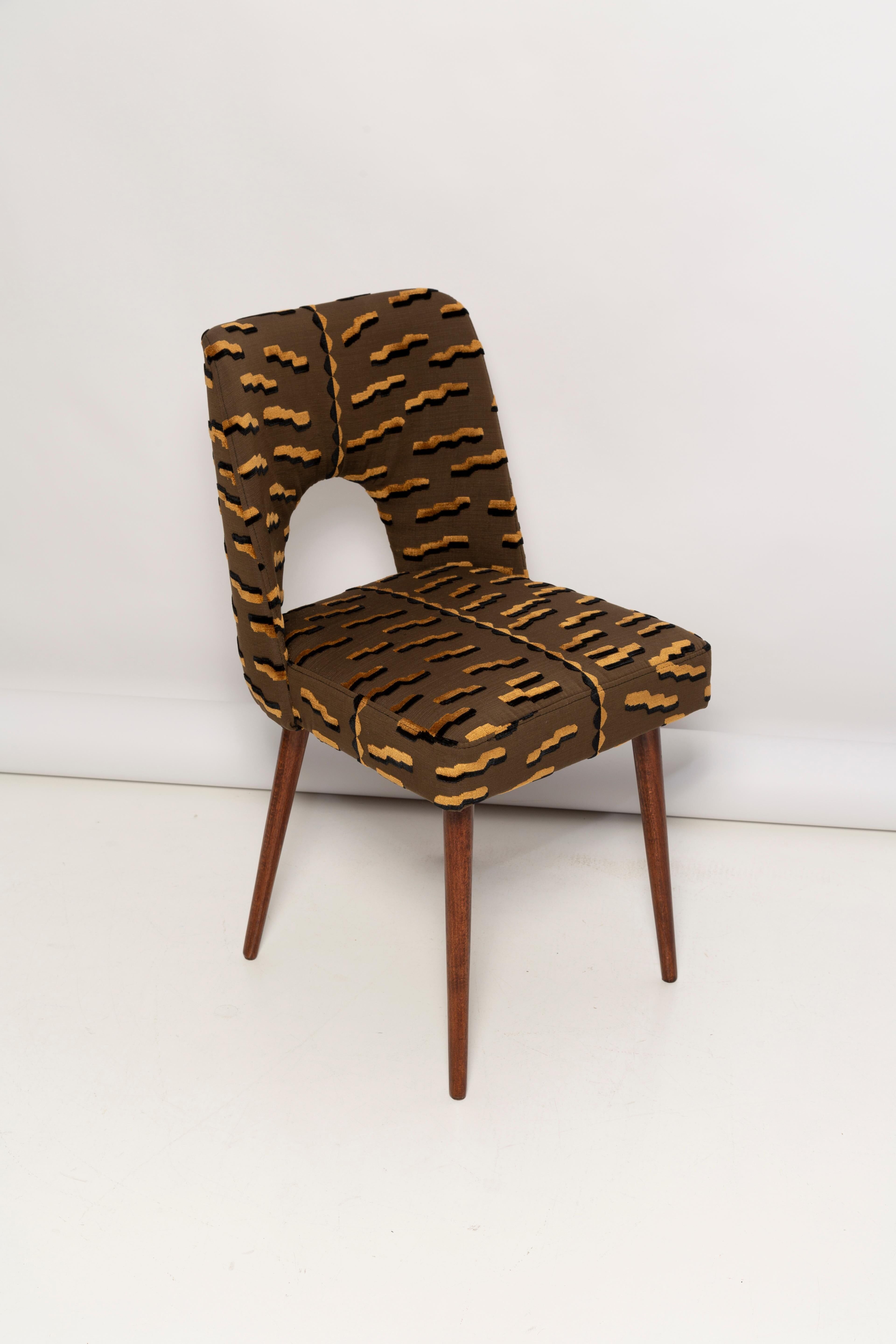 Shell chair type 1020 in jacquard velvet with tiger pattern, Europe, 1960s