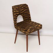 Shell chair type 1020 in jacquard velvet with tiger pattern, Europe, 1960s