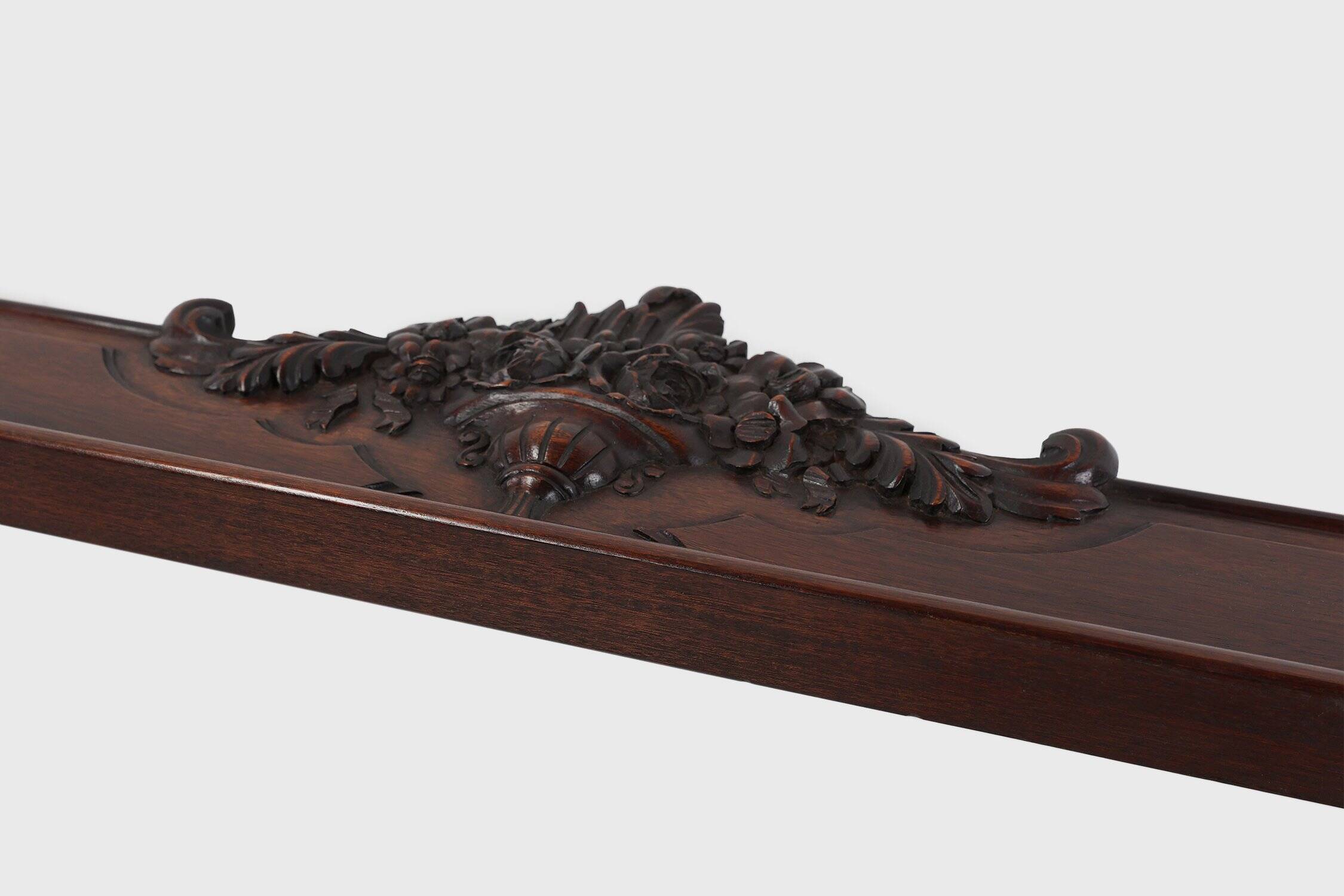 Antique Sculpted Oak Frieze or Wall Ornament, France, 1900s