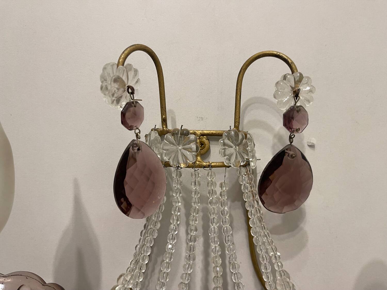 Appliques en perles de verre Ensemble de 2 années 1980