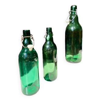 Lot of 3 old beer bottles from Marseille