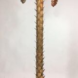 Floor lamp in the shape of a golden metal palm tree of 181 cm