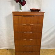 Mid-Century Retro Vintage Teak Chest of Drawers by Sakol 1960s  Six Drawers