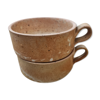 2 sandstone tea cups, 1980
