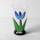 Set of 3 Tulip Crystal Glasses / Red, Yellow, Blue / Ulrica Hydman Vallien