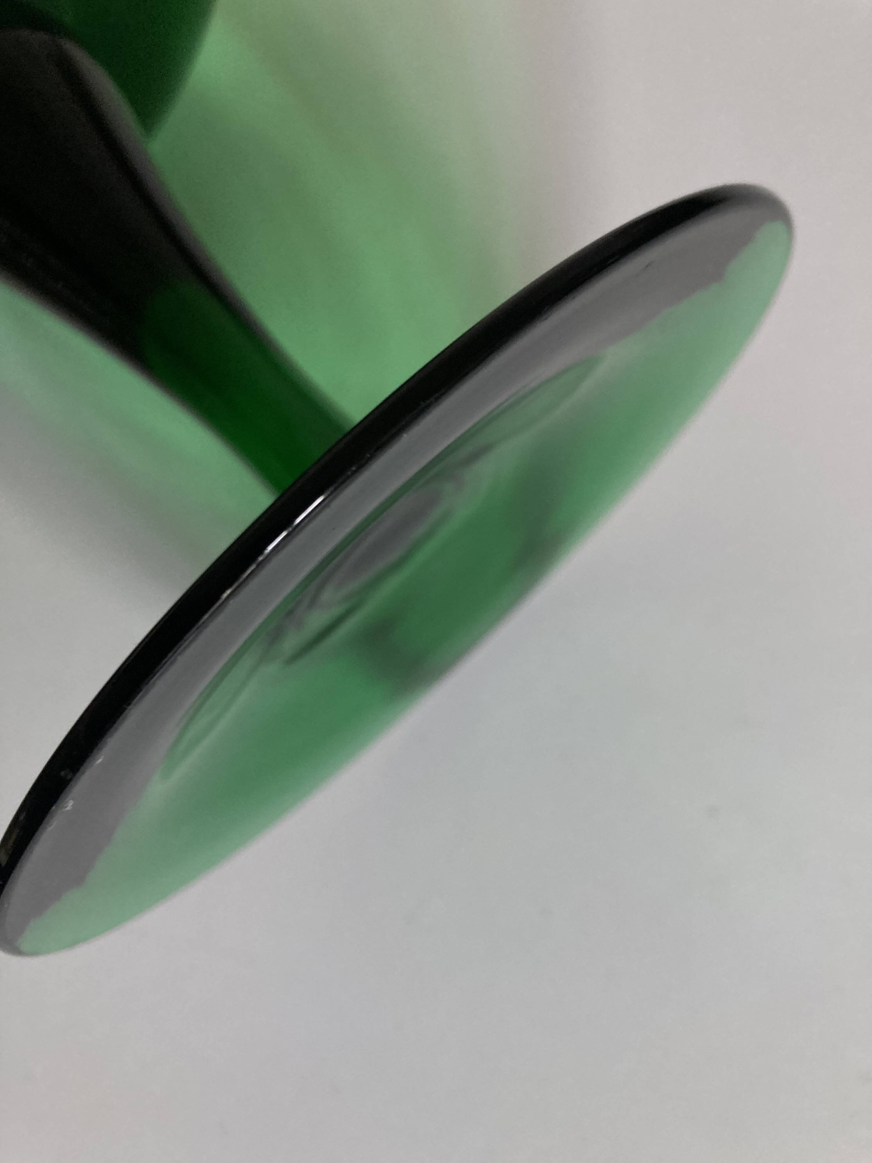 XXL Medici vase in bubbled glass from Empoli, Italian work 1960