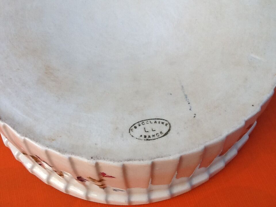 Round soufflé dish n°1 floral decoration porcelain france