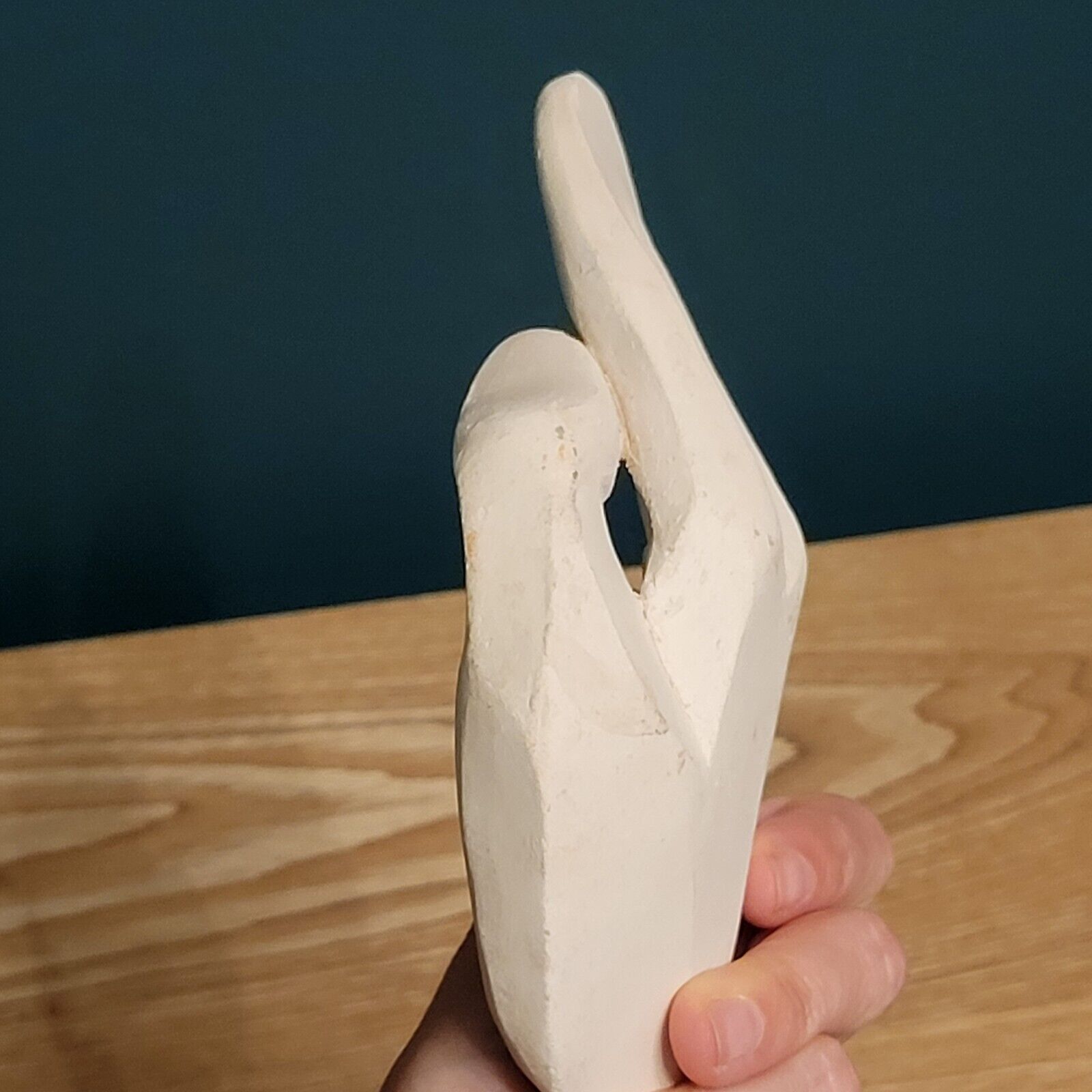 Empty hand pocket ceramic geometric sculpture brutalist signed