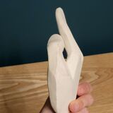 Empty hand pocket ceramic geometric sculpture brutalist signed