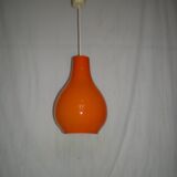 Orange teardrop pendant light from the 1970s