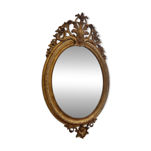 Miroir ovale doré
