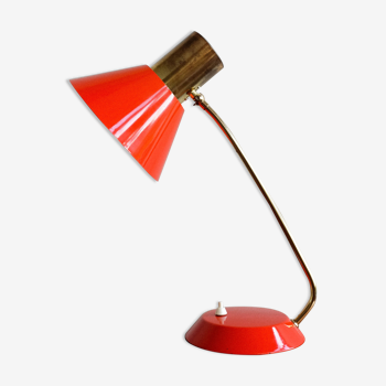 Lampe de table rouge vintage fabriquée par AKA Allemagne, années 1960