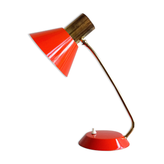 Lampe de table rouge vintage fabriquée par AKA Allemagne, années 1960