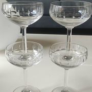 Lot of 4 x Champagne Coupes / Doyen Glassware. Art Deco 1930s.