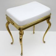Mid-Century Modern Italian Brass and Plexiglass Stool, 1950
