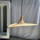 Small suspension, rattan luminaire in hat shape D:60cm