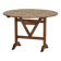 19th-century French round wine table with an adjustable top and floral textile surface.