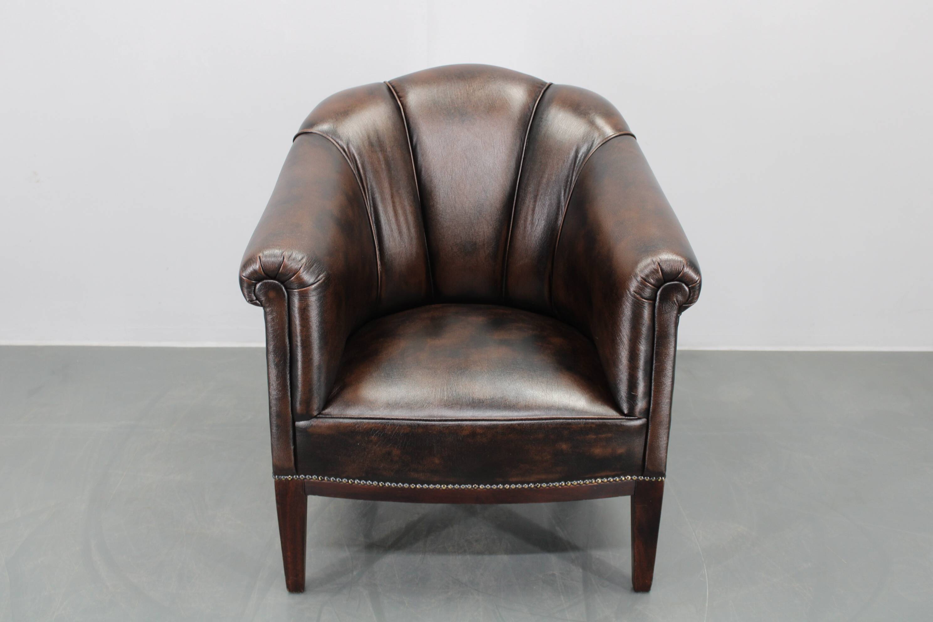 Vintage Leather Armchair, Czechoslovakia