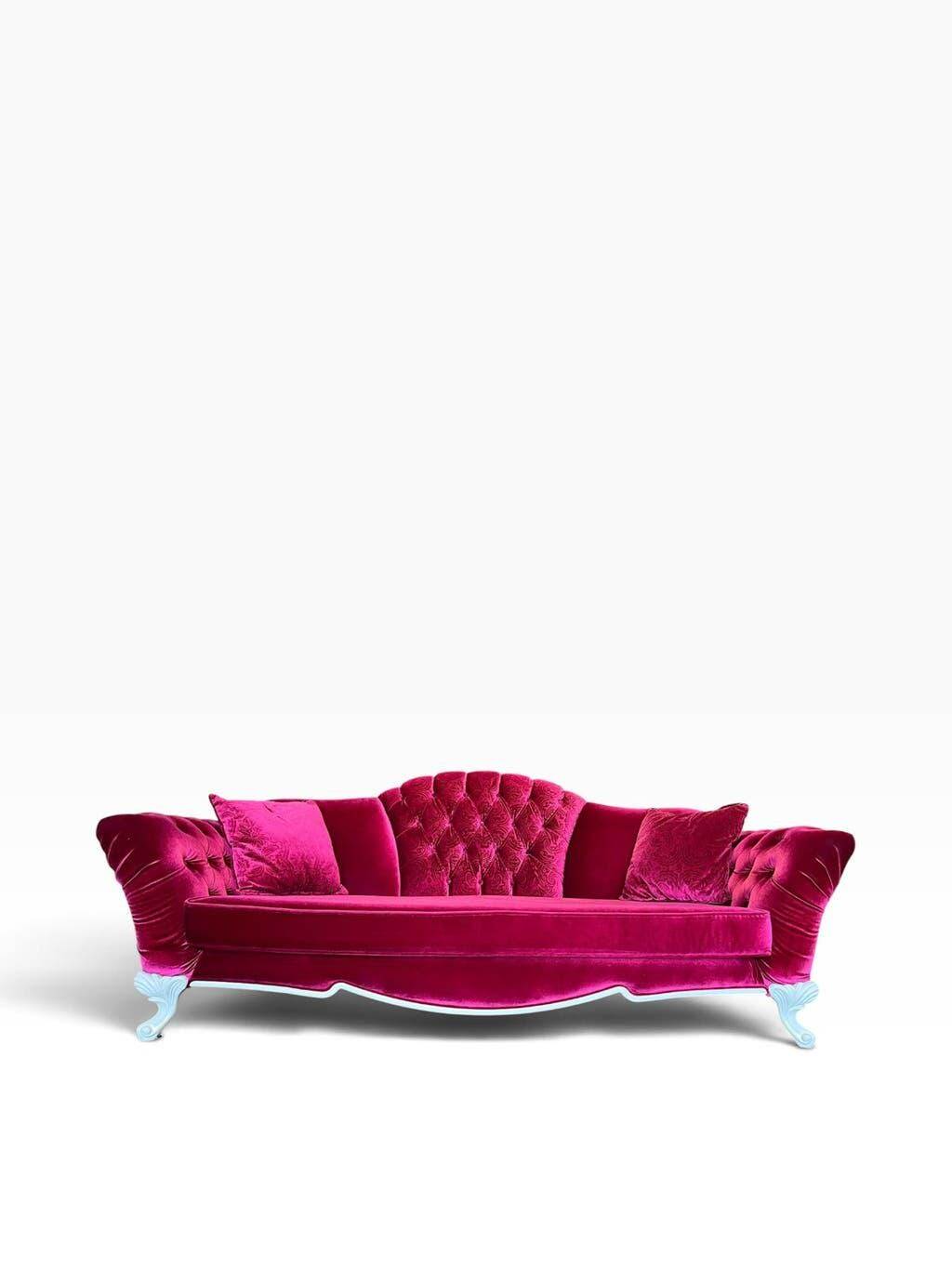 XL vintage fuchsia baroque armchair/sofa