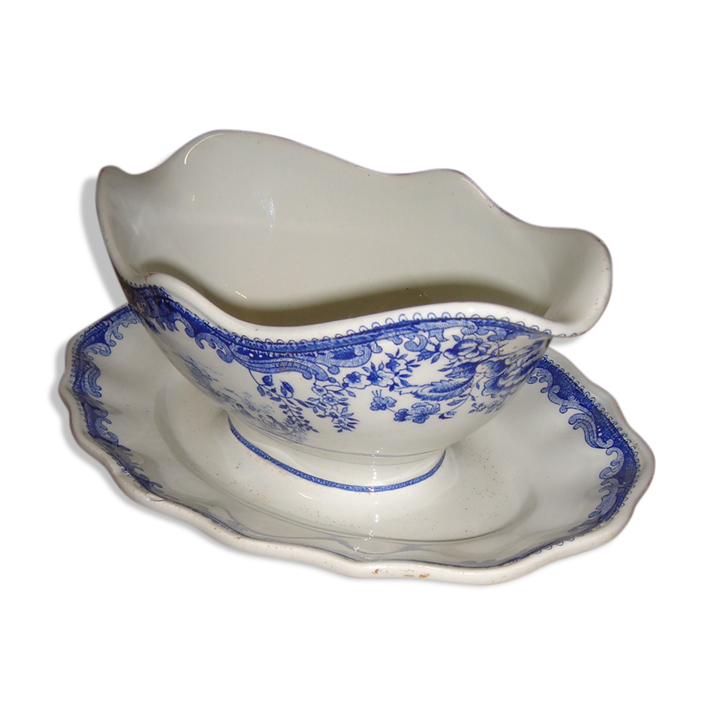 English porcelain saucer lunéville jouy motif