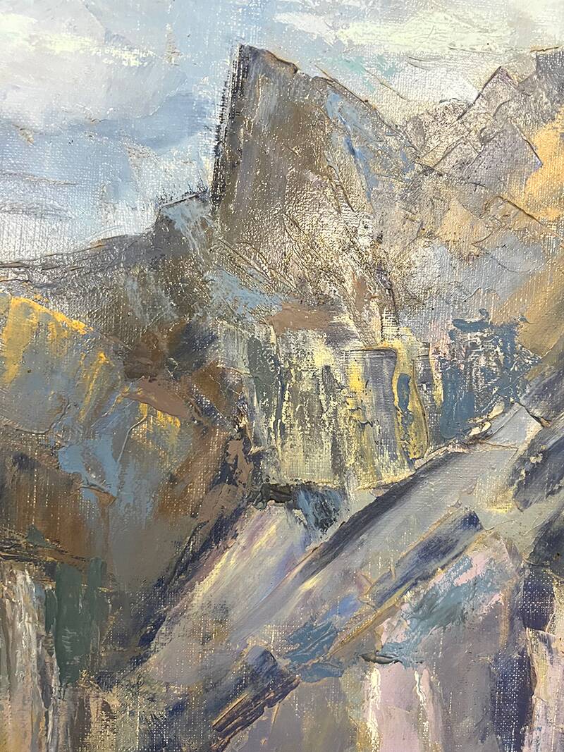 Tableau « Massif Alpin », Robert Barré, 1966, Huile sur toile