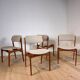 Set of 4 chairs by Kai Kristiansen in teak, 1960s.