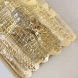 Glass and brass wall light by Carl Fagerlund for Orrefors, 1960.