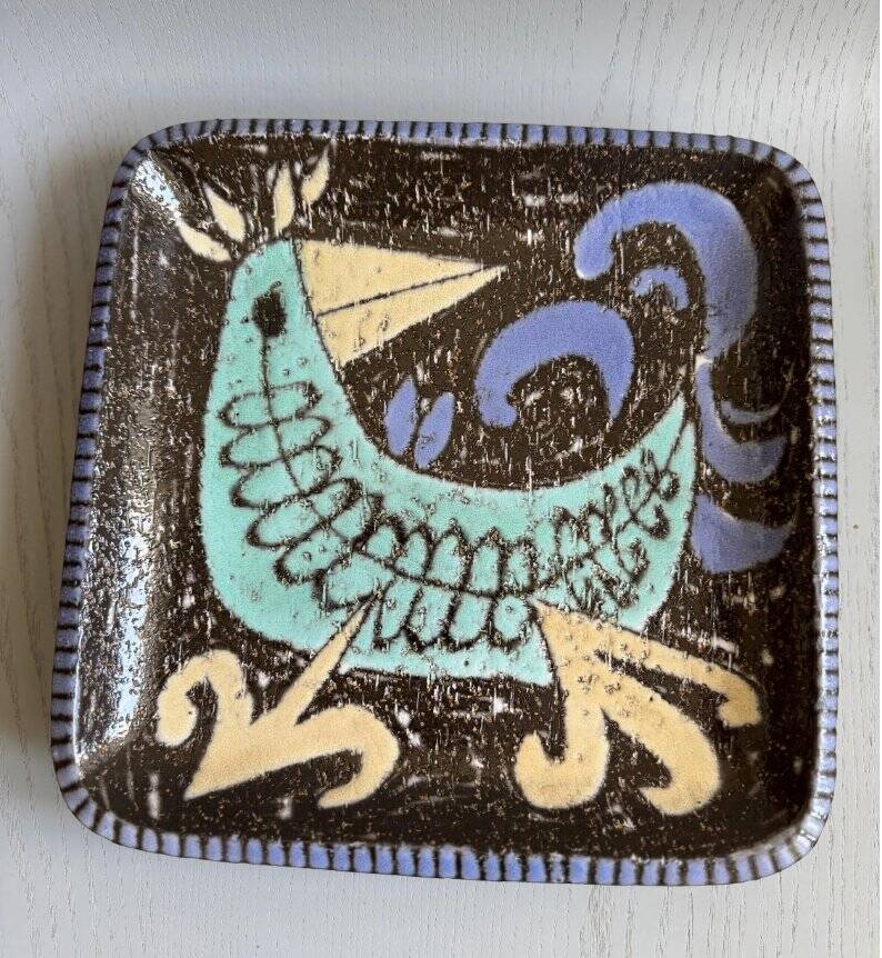 Bird bowl by Mari Simmulson for Upsala Ekeby, Sweden, 1960s