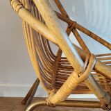 Rattan shell armchair