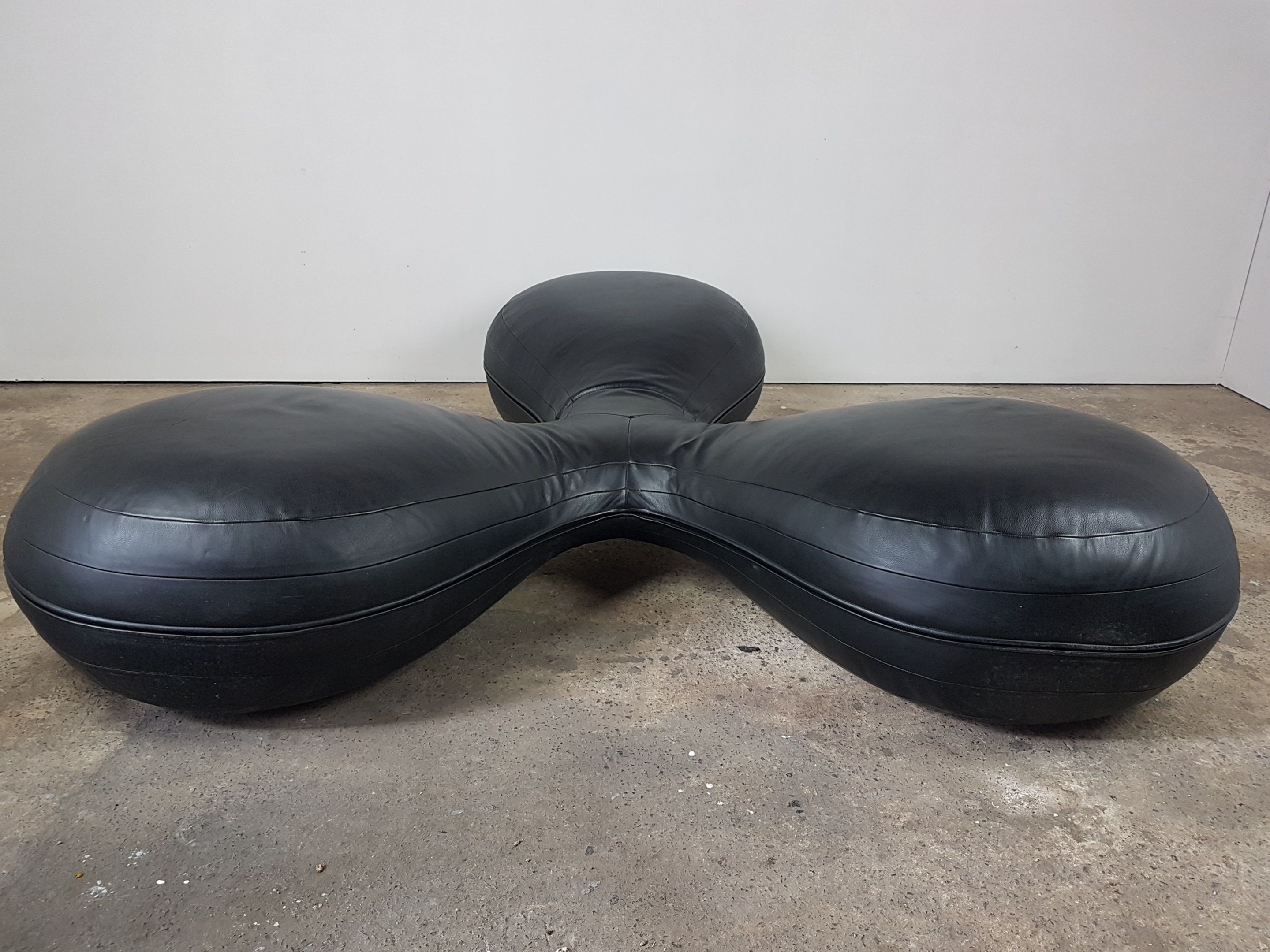 Leather pouf by Lowie Vermeersch and Design Agency KVD for Durlet