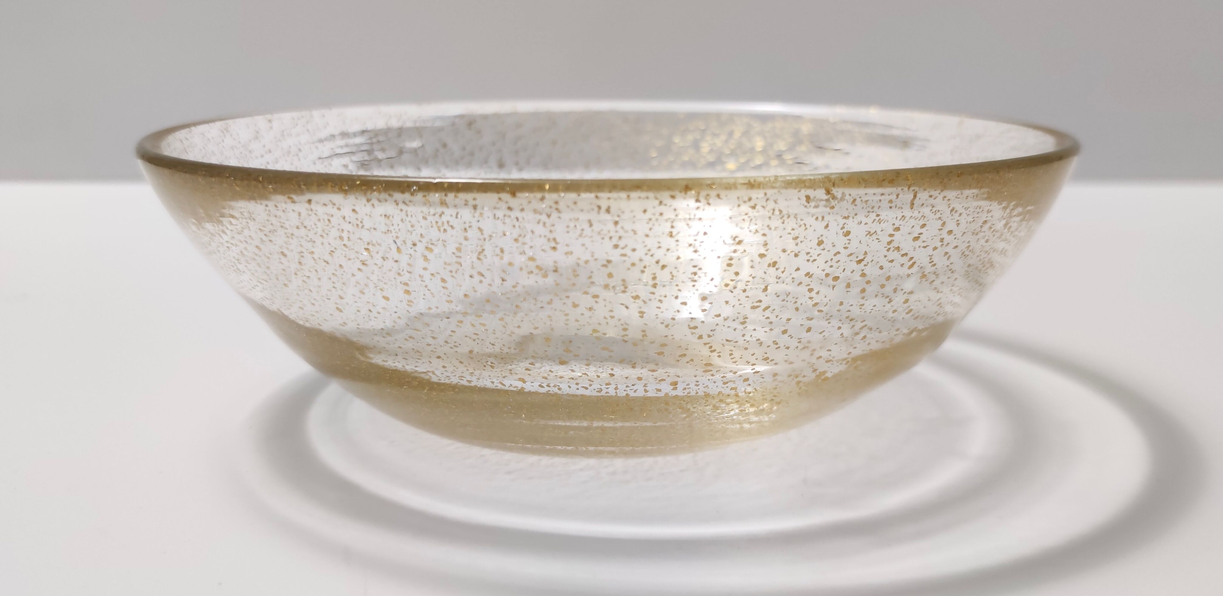 Gold Flecked Murano Glass Bowl / Vide-Poche, Italy