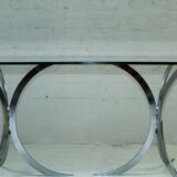 Glass and chrome steel dining table