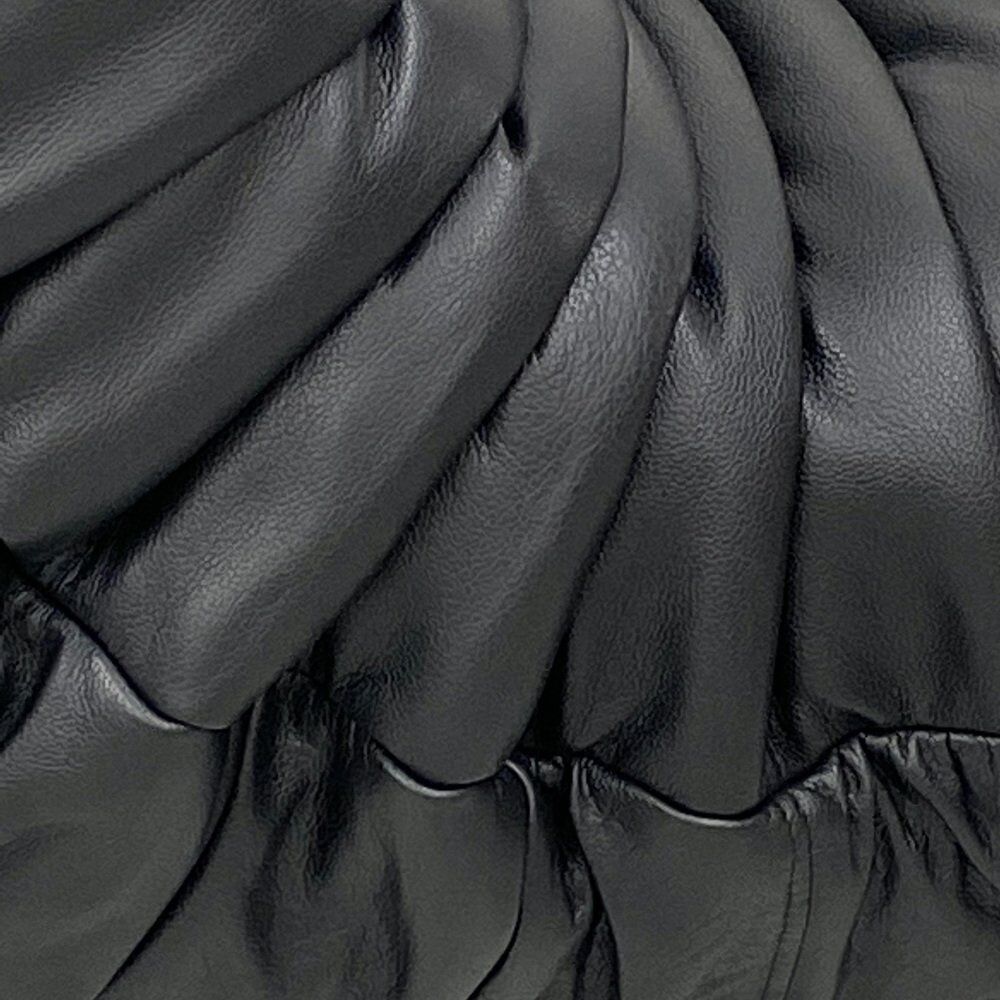 Togo lounge chairs in black leather attributed to Michel Ducaroy for Ligne Roset, set of 2