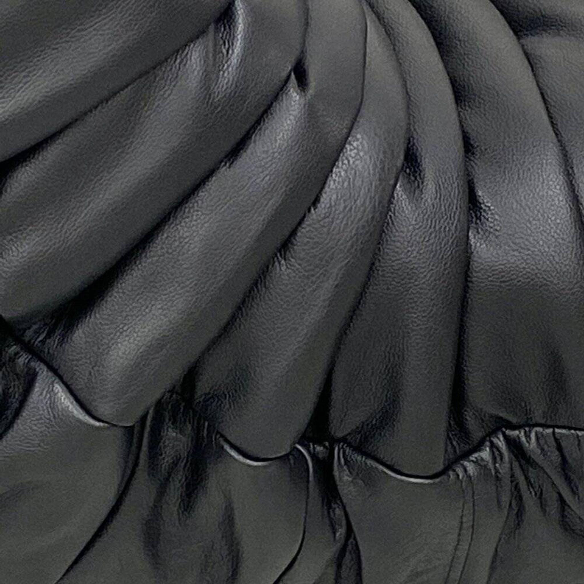 Togo lounge chairs in black leather attributed to Michel Ducaroy for Ligne Roset, set of 2