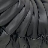 Togo lounge chairs in black leather attributed to Michel Ducaroy for Ligne Roset, set of 2