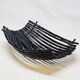 Large Vintage Black Bamboo Fruit Basket