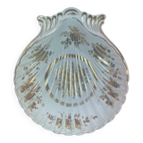Limoges, large gold and gadroon scallop shell, empty pocket, salad bowl, compotier