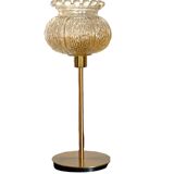 Table lamp with an antique crowned globe and a golden base
