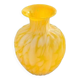 Vase en verre de clichy jaune et blanc, vintage