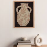 Painting on paper 30x40cm vase painting H822 signed Eawy