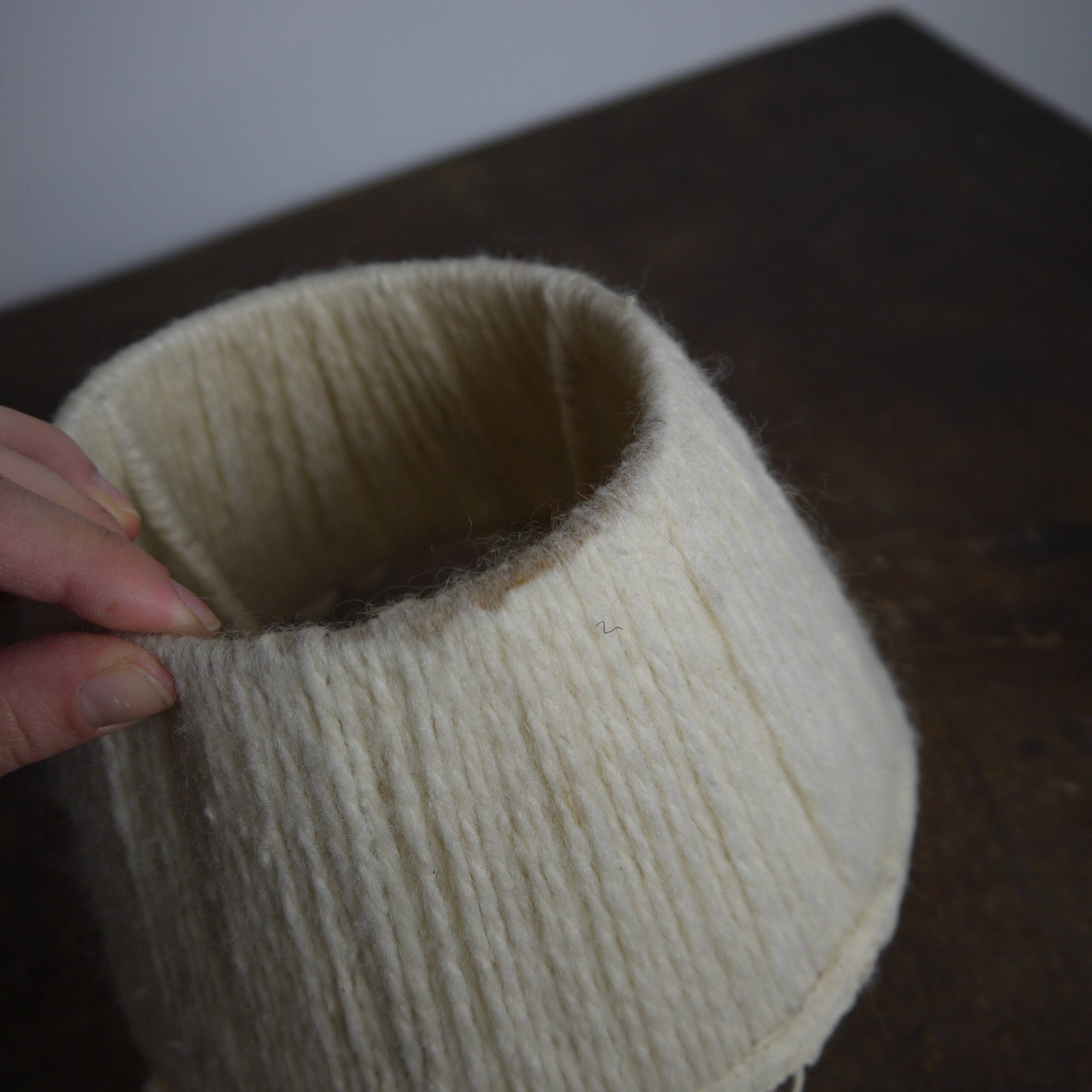 Wool lampshade with pom poms