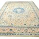 Tapis persan vintage beige et bleu à médaillon floral, 300x393 cm