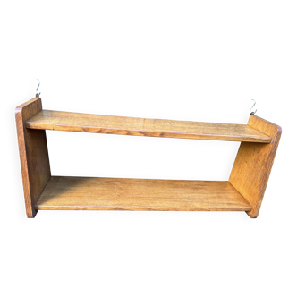 1960s solid oak wall shelf