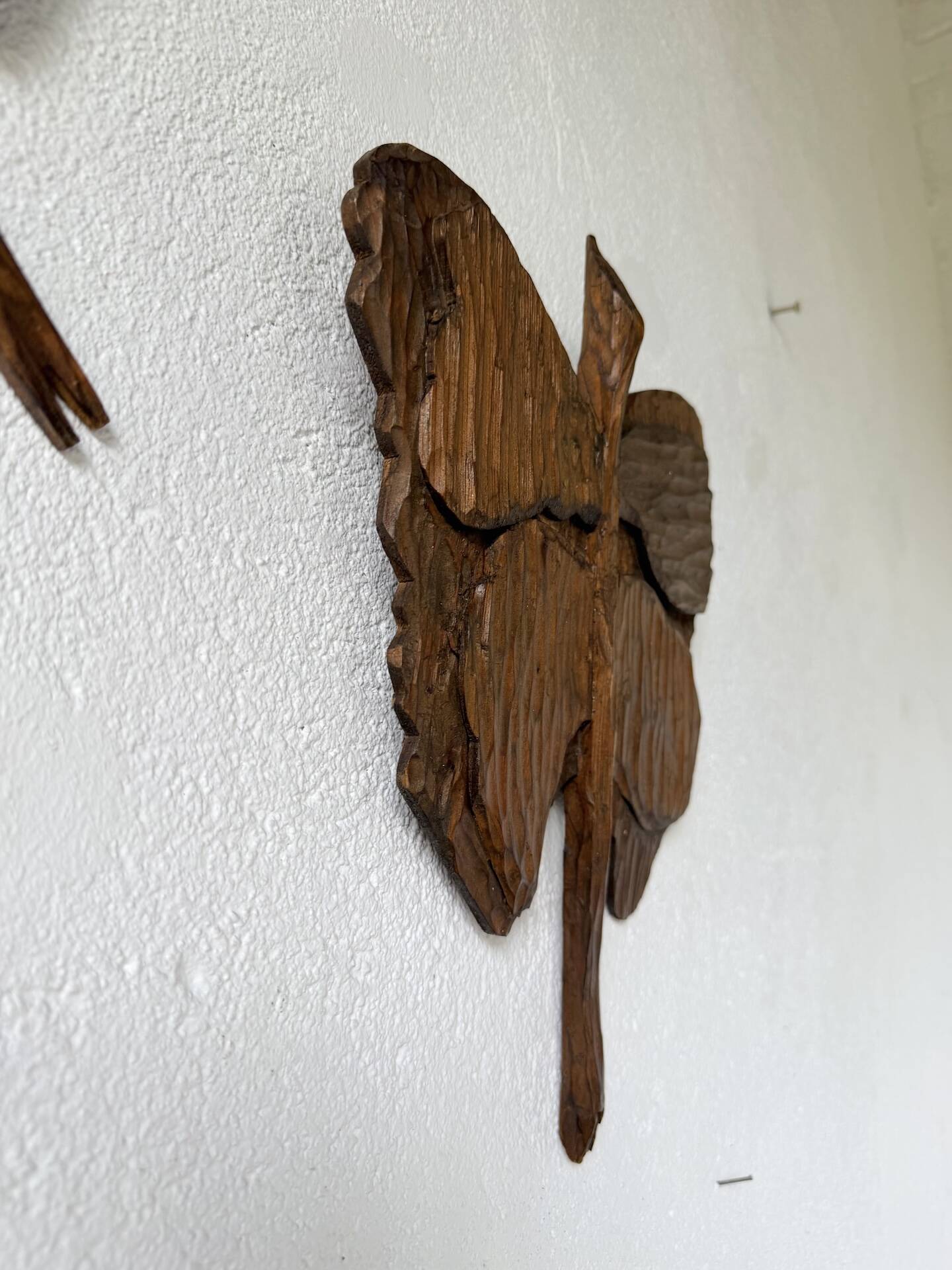Set of 2 butterfly wall decorations sculptures 1900
