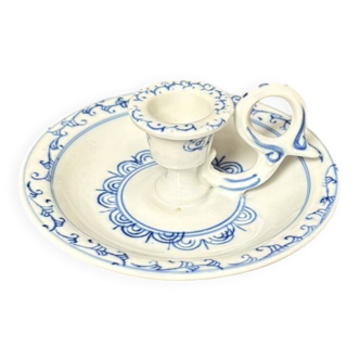 Ancient White and Blue Porcelain Candlestick Ming Dynasty China