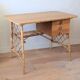 Vintage oak and rattan desk attributed to Louis Sognot