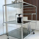 Coffee table / chrome and smoked glass by Max Sauze