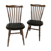 Pair of Baumann Tacoma chairs - black skaï