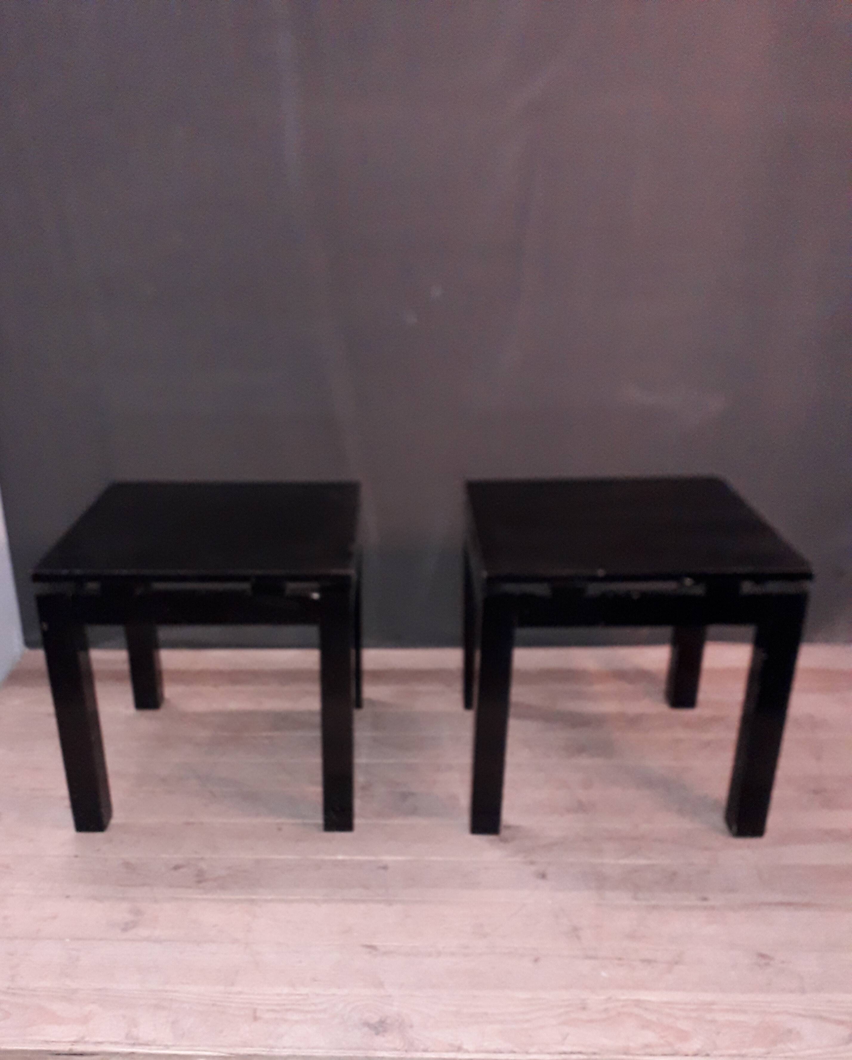 Pair of black square coffee table
