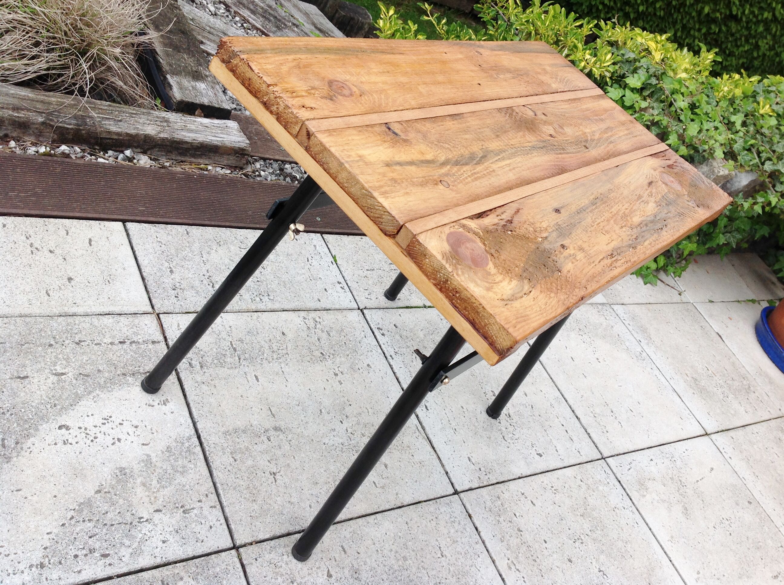 Wooden and metal side table industrial style 6070s